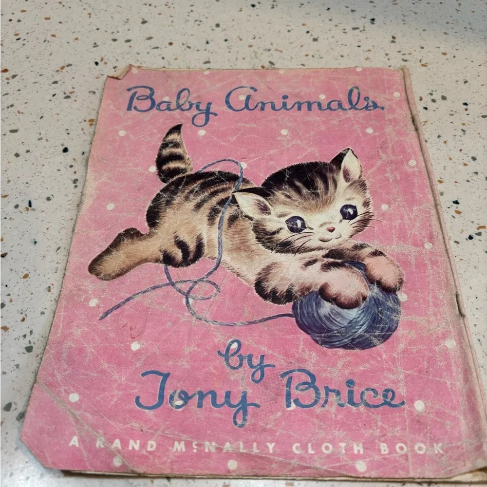 Vintage 1940s CLOTH Baby Animals Children’s Book by Tony‎ Brice